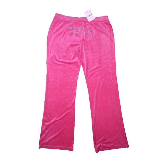 Juicy Couture Large OG Big Bling Hot Pink Velour Track Pants NWT - Picture 5 of 10